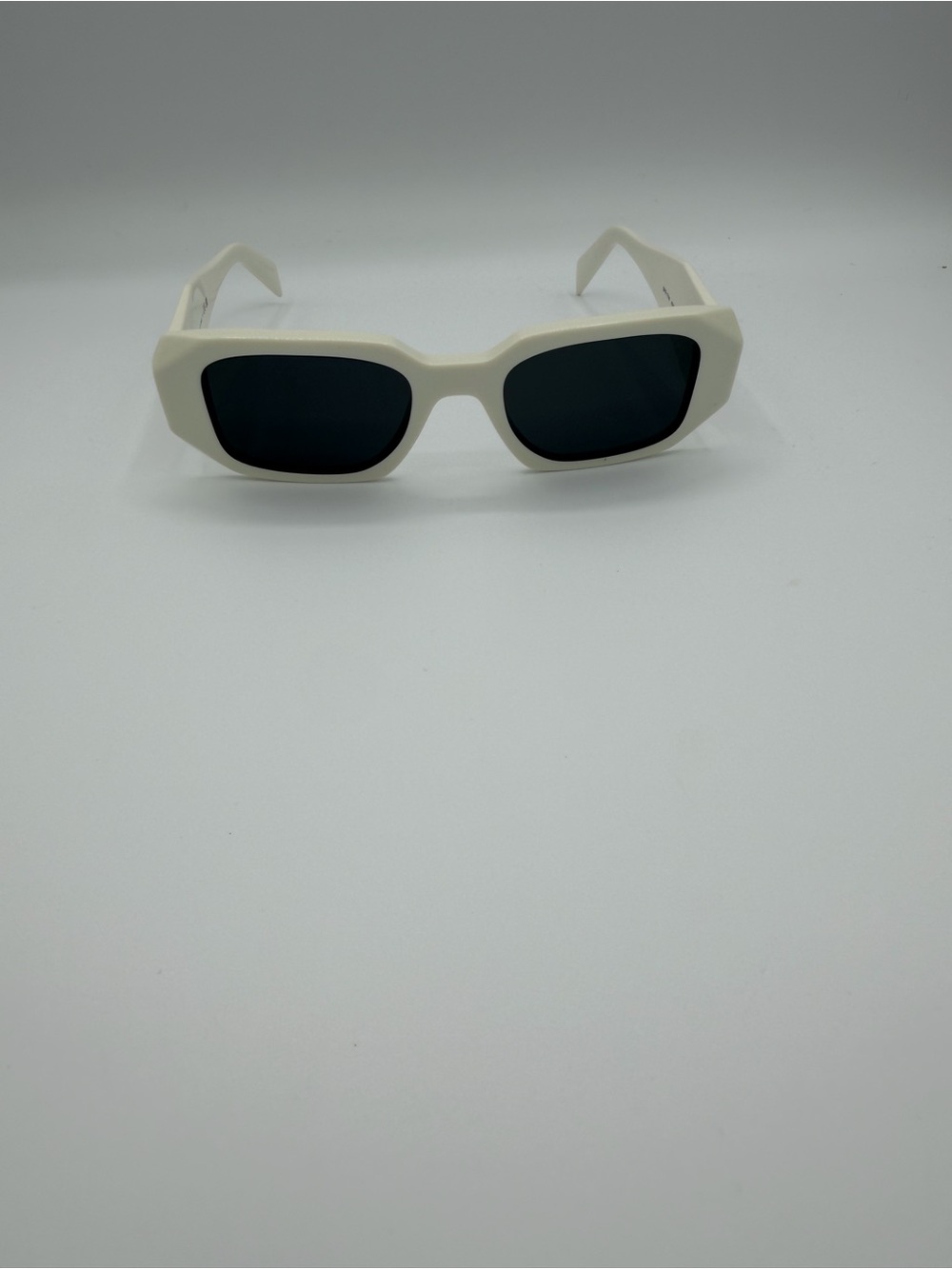 Prada White Glossy Frame Sunglasses with Dark Lenses - Picture 6 of 6